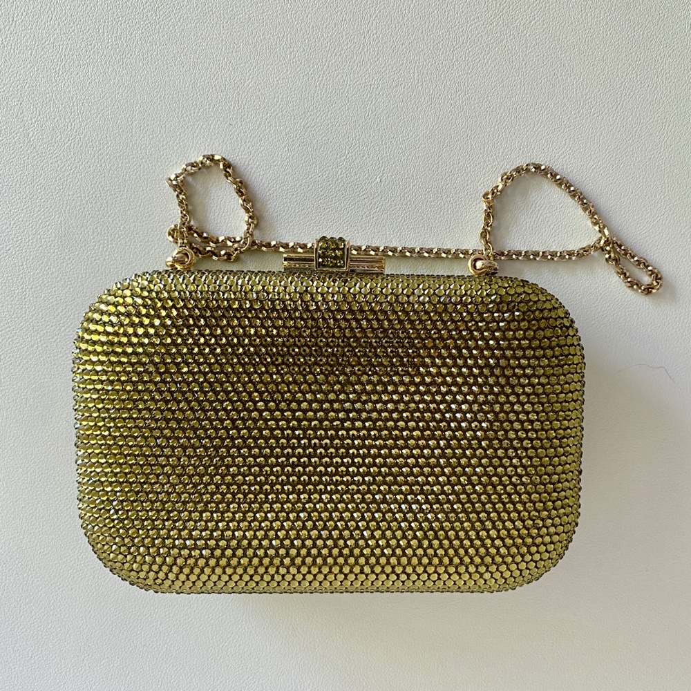 Judith Leiber Moss Green Couture Crystal Slide-Lock Bag NEW - Picture 3 of 16